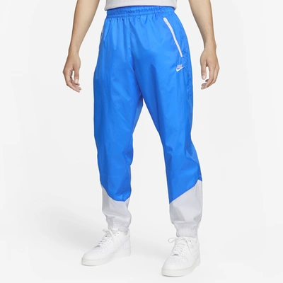 Shop Nike Mens  Windrunner Woven Lined Pants In Photo Blue/white/white
