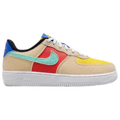 Shop Nike Boys  Air Force 1 Lv8 1 In Sanddrift/emerald Rise/track Red
