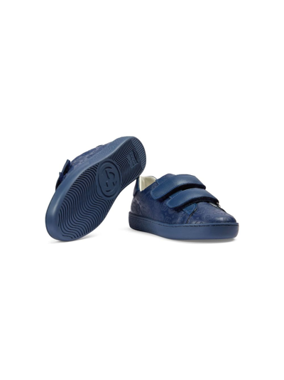 Shop Gucci Ace Double G Sneakers In Blue