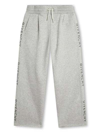 Shop Givenchy Logo-print Drawstring Trousers In Grey