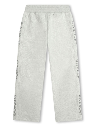 Shop Givenchy Logo-print Drawstring Trousers In Grey