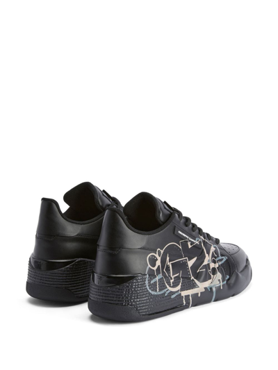 Shop Giuseppe Zanotti Talon Graffiti-printed Sneakers In Black