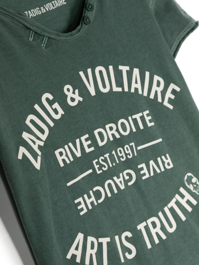 Shop Zadig & Voltaire Logo-print Cotton T-shirt In Green