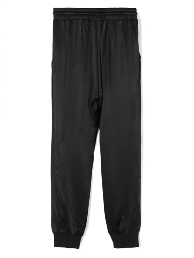 Karl Lagerfeld Satin-finish Drawstring Track Pants In Black