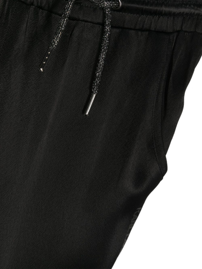 Karl Lagerfeld Satin-finish Drawstring Track Pants In Black