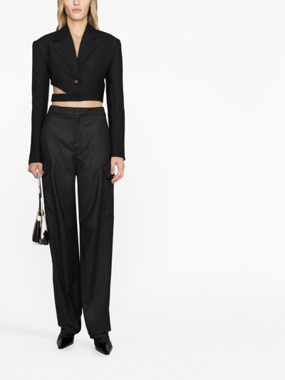 Shop Filippa K High-waisted Cargo Trousers In Grey