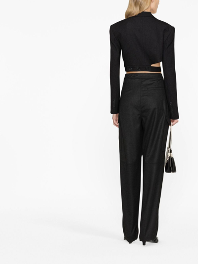 Shop Filippa K High-waisted Cargo Trousers In Grey