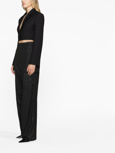 Shop Filippa K High-waisted Cargo Trousers In Grey