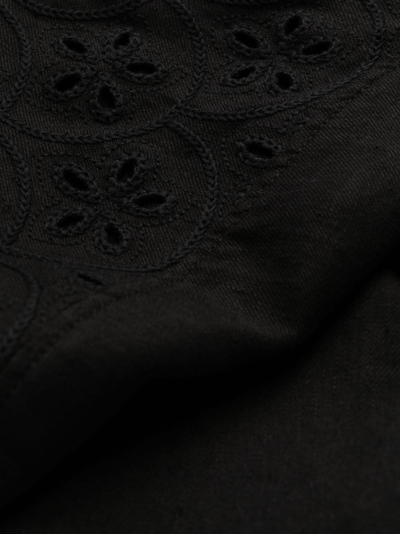 Chloé Balloon-sleeve Linen Dress In Black