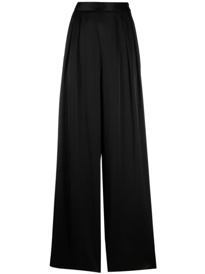Fabiana Filippi Pleat-detail Palazzo Trousers In Black