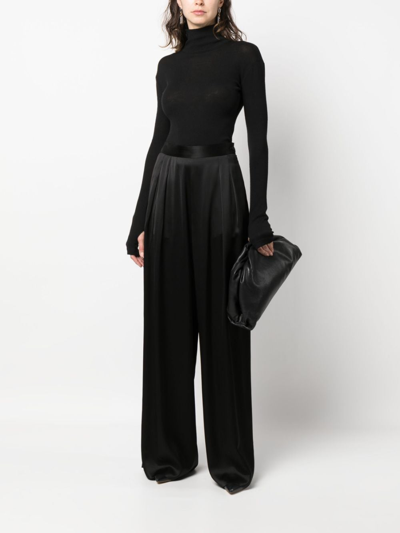 Fabiana Filippi Pleat-detail Palazzo Trousers In Black