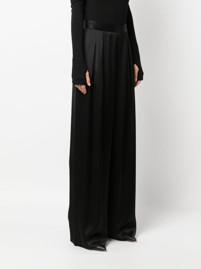 Fabiana Filippi Pleat-detail Palazzo Trousers In Black