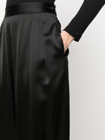 Fabiana Filippi Pleat-detail Palazzo Trousers In Black