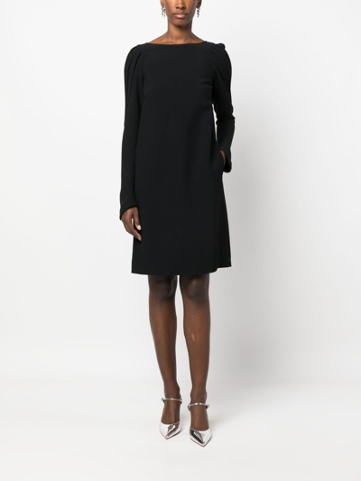 Shop N°21 Pleat-detail V-back Minidress In Black