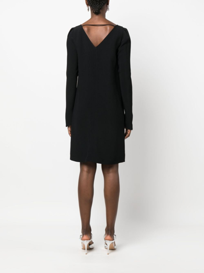 Shop N°21 Pleat-detail V-back Minidress In Black