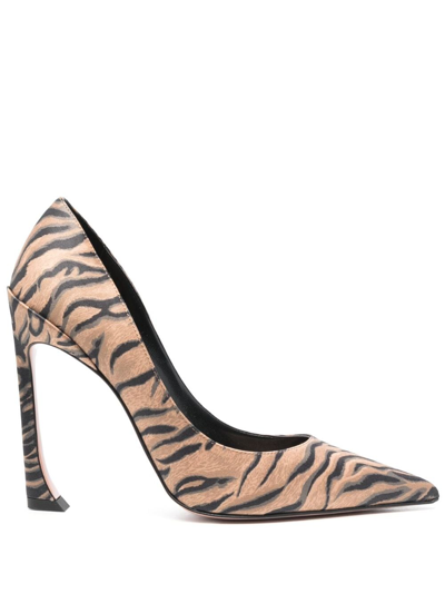 Piferi Avangarda 100mm Tiger-print Pumps In Black
