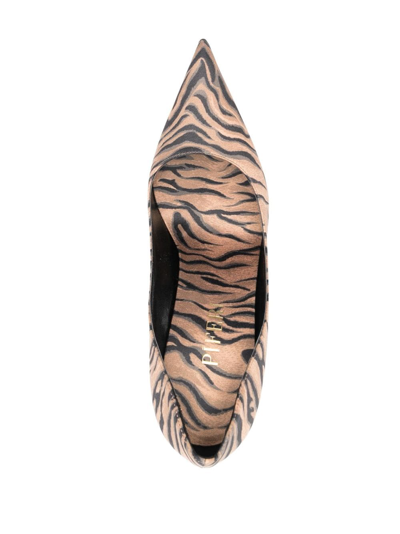 Shop Piferi Avangarda 110mm Tiger-print Pumps In Black