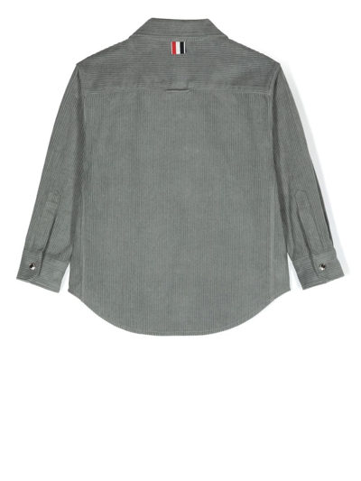 Shop Thom Browne Corduroy Shirt Jacket In Grey