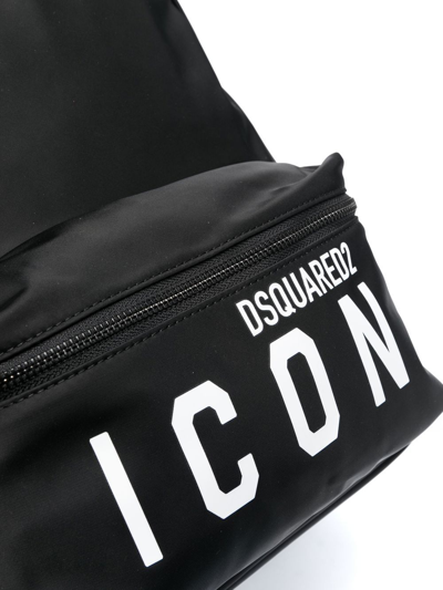 Dsquared2 Be Icon Black Backpack In Black
