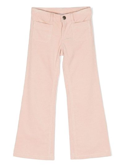Shop Bonpoint Junon Corduroy Flared Trousers In Pink