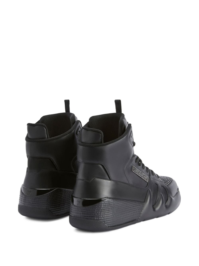 Shop Giuseppe Zanotti Talon Hi-tops Leather Sneakers In Black