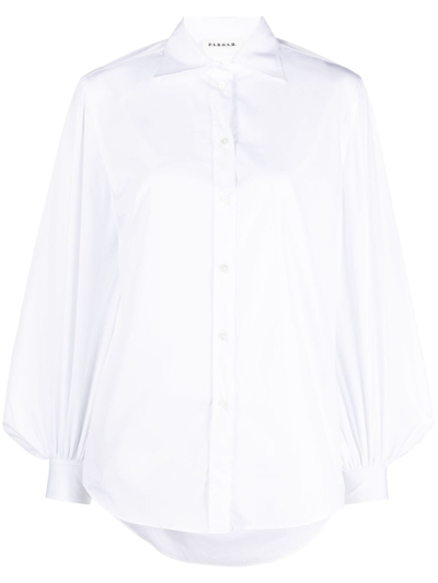 Shop P.a.r.o.s.h Puff-sleeves Cotton Shirt In White