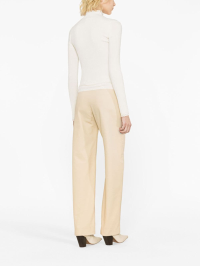 Shop Chloé High-neck Ribbed-knit Jumper In White