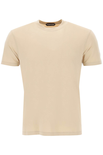 Shop Tom Ford Lyocell Cotton T Shirt In Blue