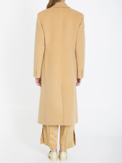 Jil Sander Virgin-wool Single-breasted Coat In Camel