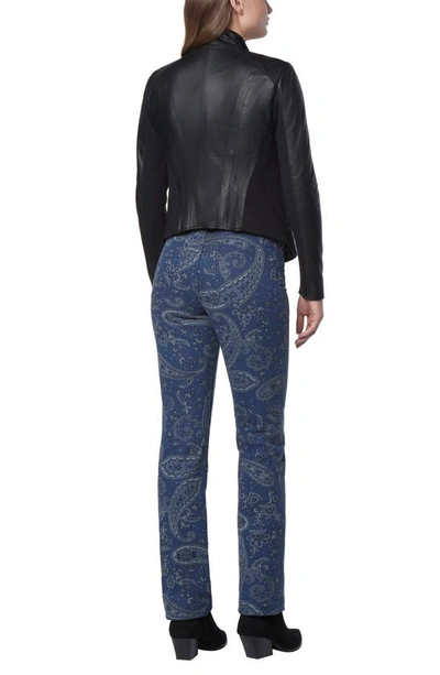 Andrew Marc Felix Leather Crop Moto Jacket In Black