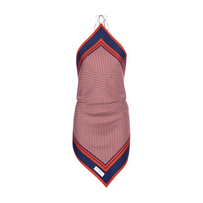 Shop Balmain Monogrammed Backless Scarf Top In Multicolor