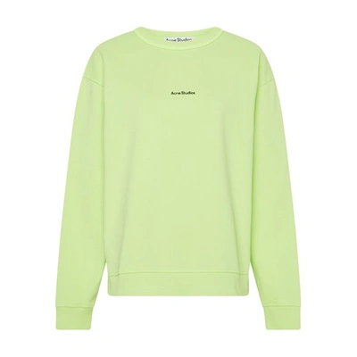Shop Acne Studios Logo-print Sweatshirt In Fluo_green