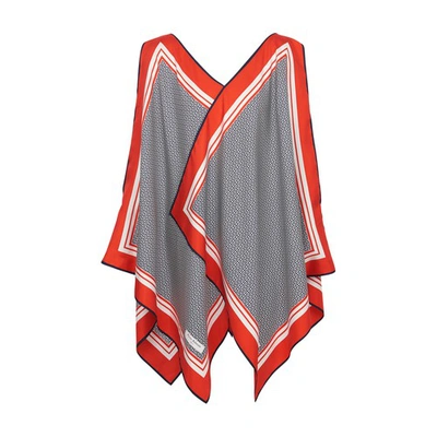 Shop Balmain Asymmetrical Monogrammed Scarf Dress In Multicolor