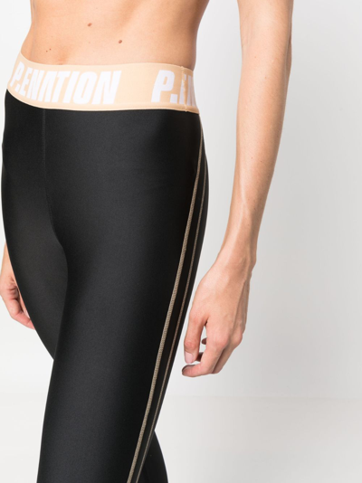 Shop P.e Nation Augusta Logo-waistband Leggings In Black