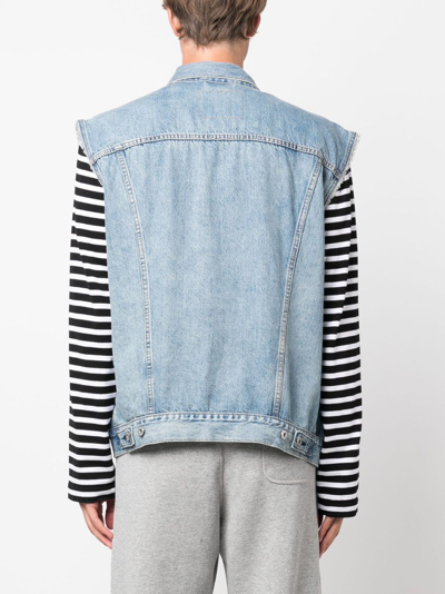 Shop Levi's Relaxed Trucker Denim Vest In Blue