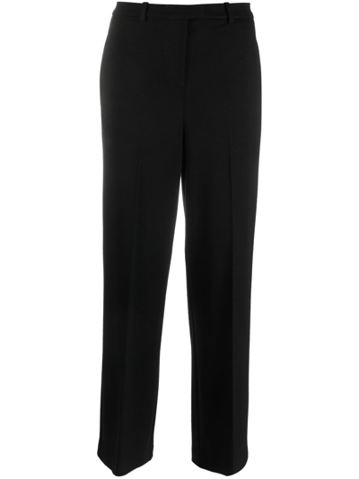 Shop Pinko Mid-rise Straight-leg Trousers In Black