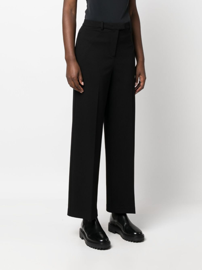 Shop Pinko Mid-rise Straight-leg Trousers In Black
