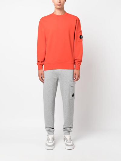 C.p. Company Logo-patch Cotton Track Pants In Grey