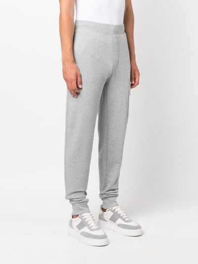 Shop C.p. Company Logo-patch Cotton Track Pants In Grey