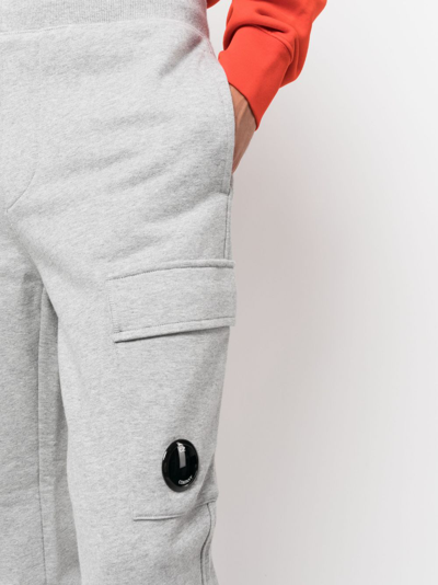 C.p. Company Logo-patch Cotton Track Pants In Grey