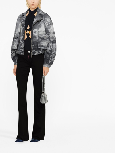 Dsquared2 Camouflage Denim Jacket In Black