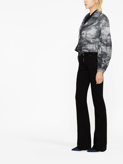 Dsquared2 Camouflage Denim Jacket In Black