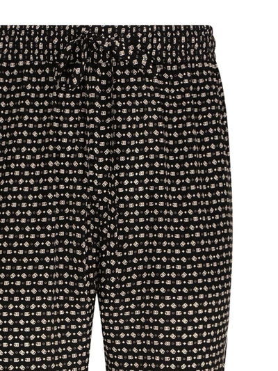 Shop Dolce & Gabbana Logo-print Silk Trousers In Black