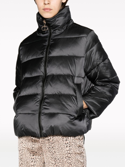Shop Twinset High-neck Puffer Jacket In Black