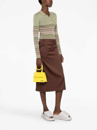 Shop Jacquemus Le Chiquito Leather Crossbody Bag In Yellow