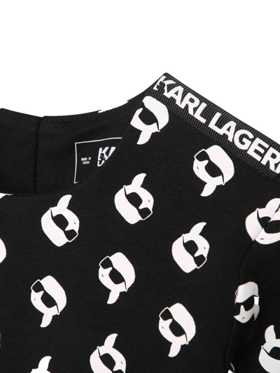 Shop Karl Lagerfeld Ikonik Karl Crew-neck Dress In Black