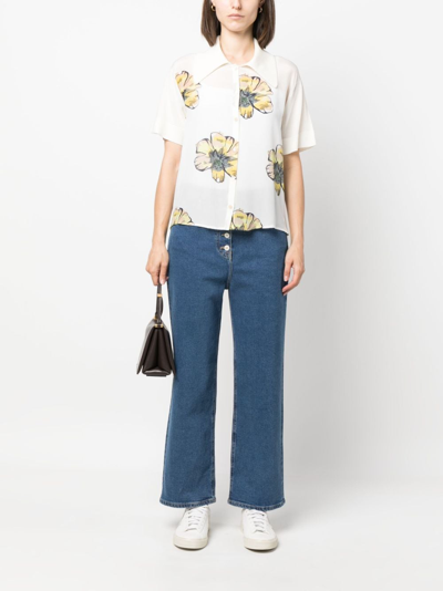 Ps By Paul Smith Cropped Wide-leg Jeans In Blue