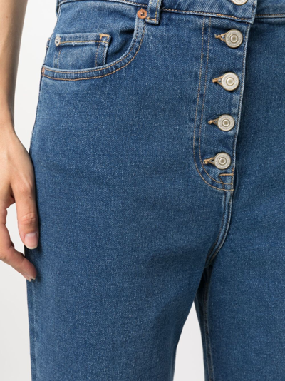 Ps By Paul Smith Cropped Wide-leg Jeans In Blue