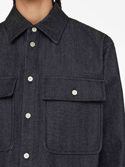 Jil Sander Spread-collar Denim Shirt In Grey