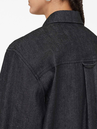 Shop Jil Sander Spread-collar Denim Shirt In Grey